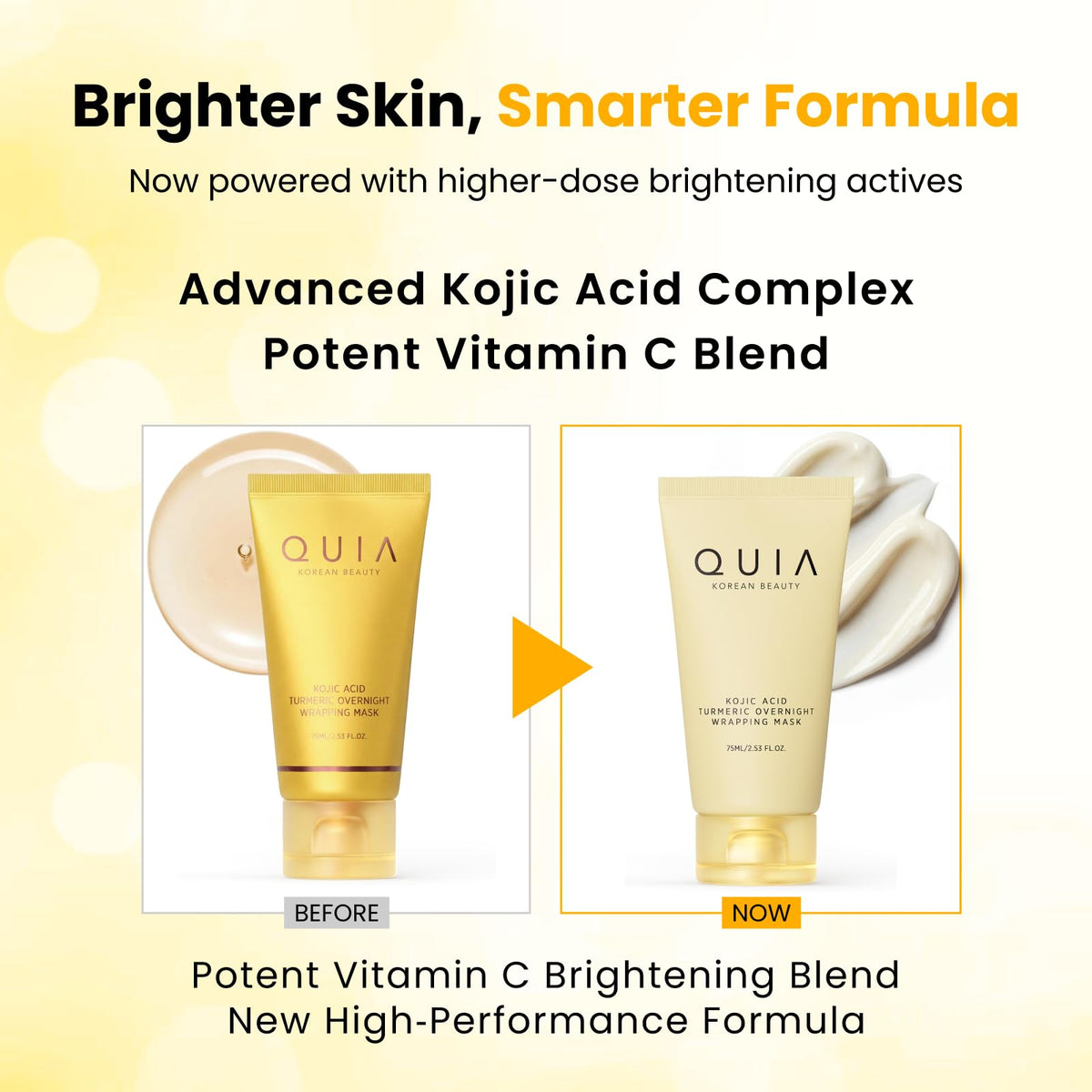 QUIA Turmeric + Kojic Acid Overnight Wrapping Mask – Hydration Mask for Glowing Skin - FENGGESTORE20