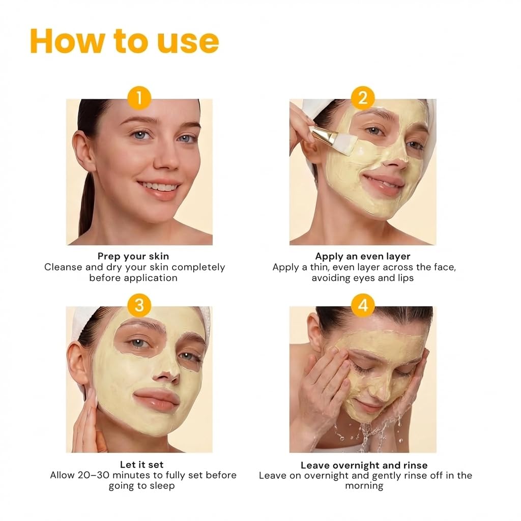 QUIA Turmeric + Kojic Acid Overnight Wrapping Mask – Hydration Mask for Glowing Skin - FENGGESTORE20