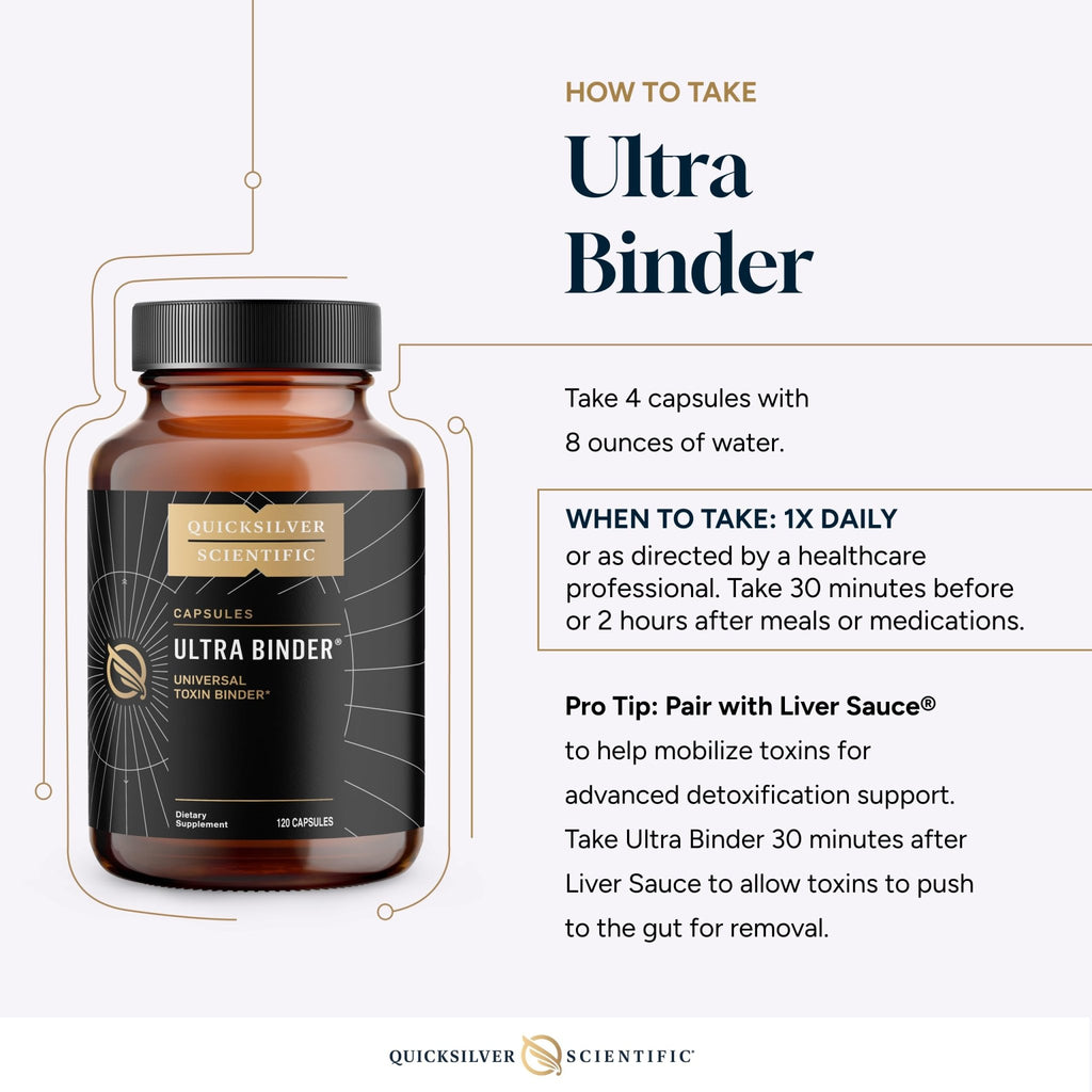 Quicksilver Scientific Ultra Binder - Multi Toxin Binder with Bentonite Clay Powder, Zeolite Detox & Charcoal - Supplement for Gut Support - FENGGESTORE20