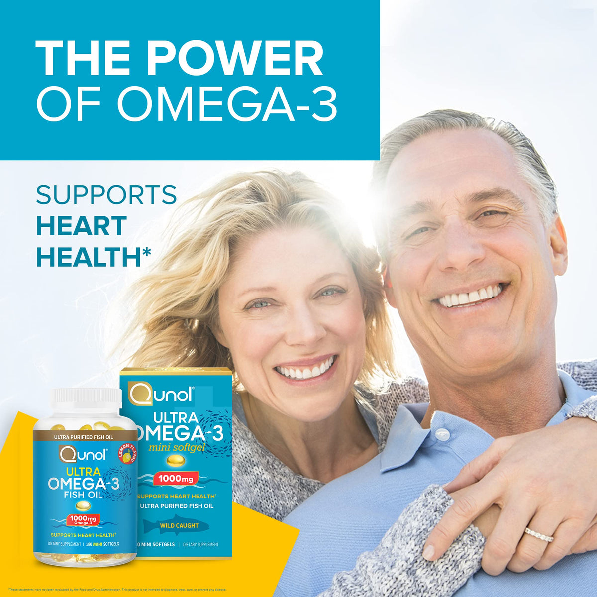Qunol Fish Oil Omega 3 Mini Softgels, 1000mg Omega 3 EPA + DHA, Ultra Pure Supplements, Heart Health Support, Lemon Flavor, Easy to Swallow Minis, 3 Month Supply, 180 Count - FENGGESTORE20
