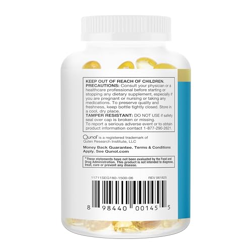 Qunol Fish Oil Omega 3 Mini Softgels, 1000mg Omega 3 EPA + DHA, Ultra Pure Supplements, Heart Health Support, Lemon Flavor, Easy to Swallow Minis, 3 Month Supply, 180 Count - FENGGESTORE20