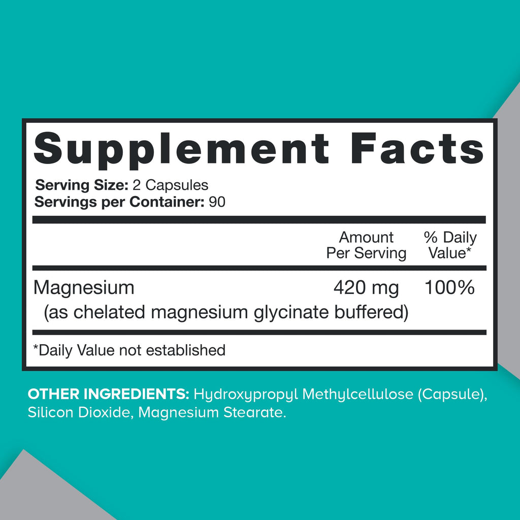 Qunol Magnesium Capsules 420mg, 100% DV, High Absorption Magnesium Supplement, Extra Strength, Bone and Muscle Health Supplement, 180 Count - FENGGESTORE20