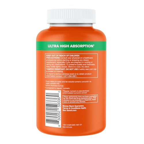 Qunol Turmeric and Ginger Capsules, 1000mg Turmeric Supplement, Ultra High Absorption to Support Joint Health, #1 Doctor Recommended Form - FENGGESTORE20