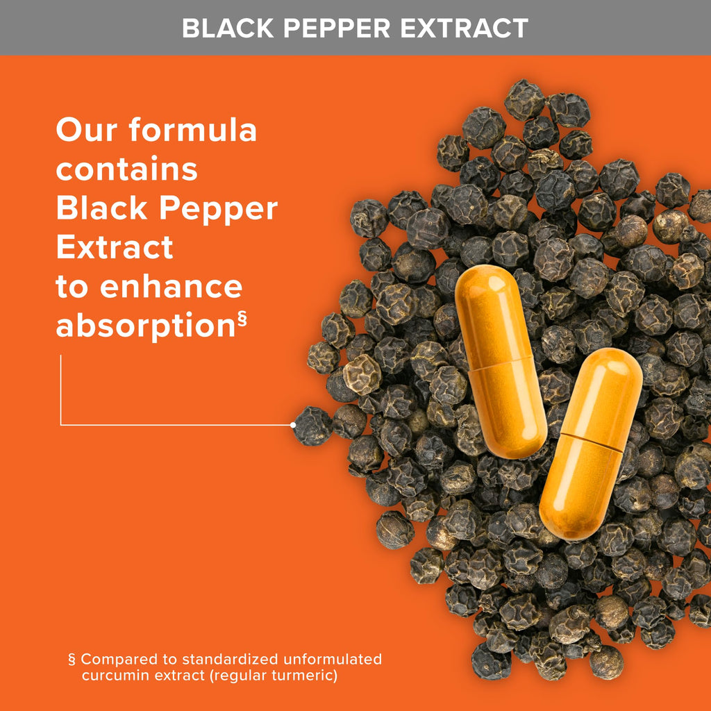 Qunol Turmeric Curcumin with Black Pepper & Ginger, 2400mg Turmeric Extract with 95% Curcuminoids, Extra Strength Supplement - FENGGESTORE20