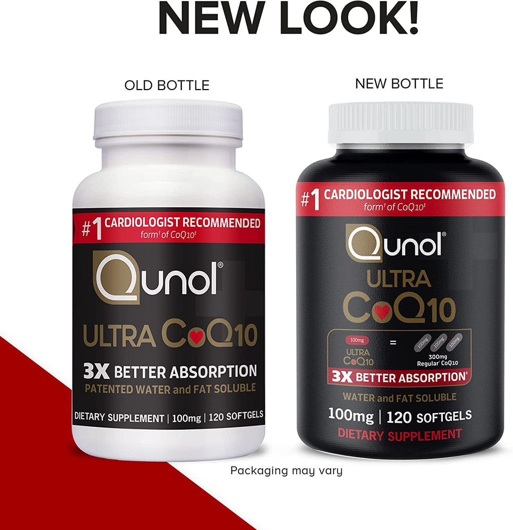 Qunol Ultra CoQ10 100mg, 3x Better Absorption, Patented Water and Fat Soluble Natural Supplement Form of Coenzyme Q10 - FENGGESTORE20