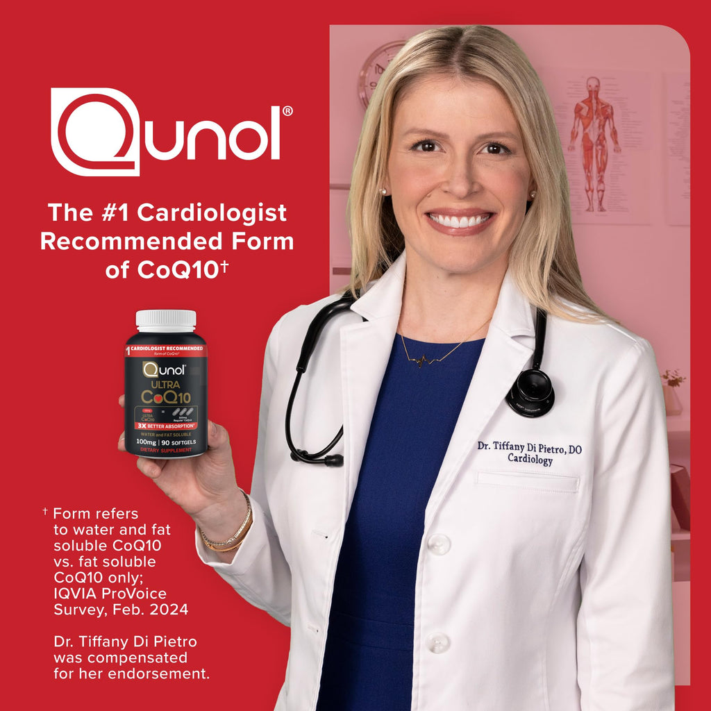 Qunol Ultra CoQ10 100mg Softgels- 3x Better Absorption, Antioxidant for Heart Health & Energy Production, Coenzyme Q10 Vitamins - FENGGESTORE20