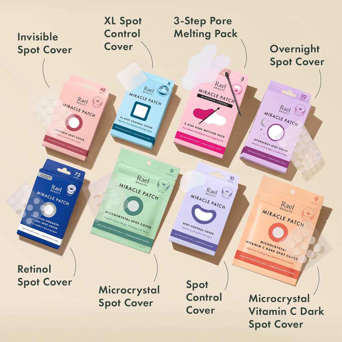 Rael Pimple Patches, Miracle Invisible Spot Cover - Hydrocolloid Acne Pimple Patch - FENGGESTORE20