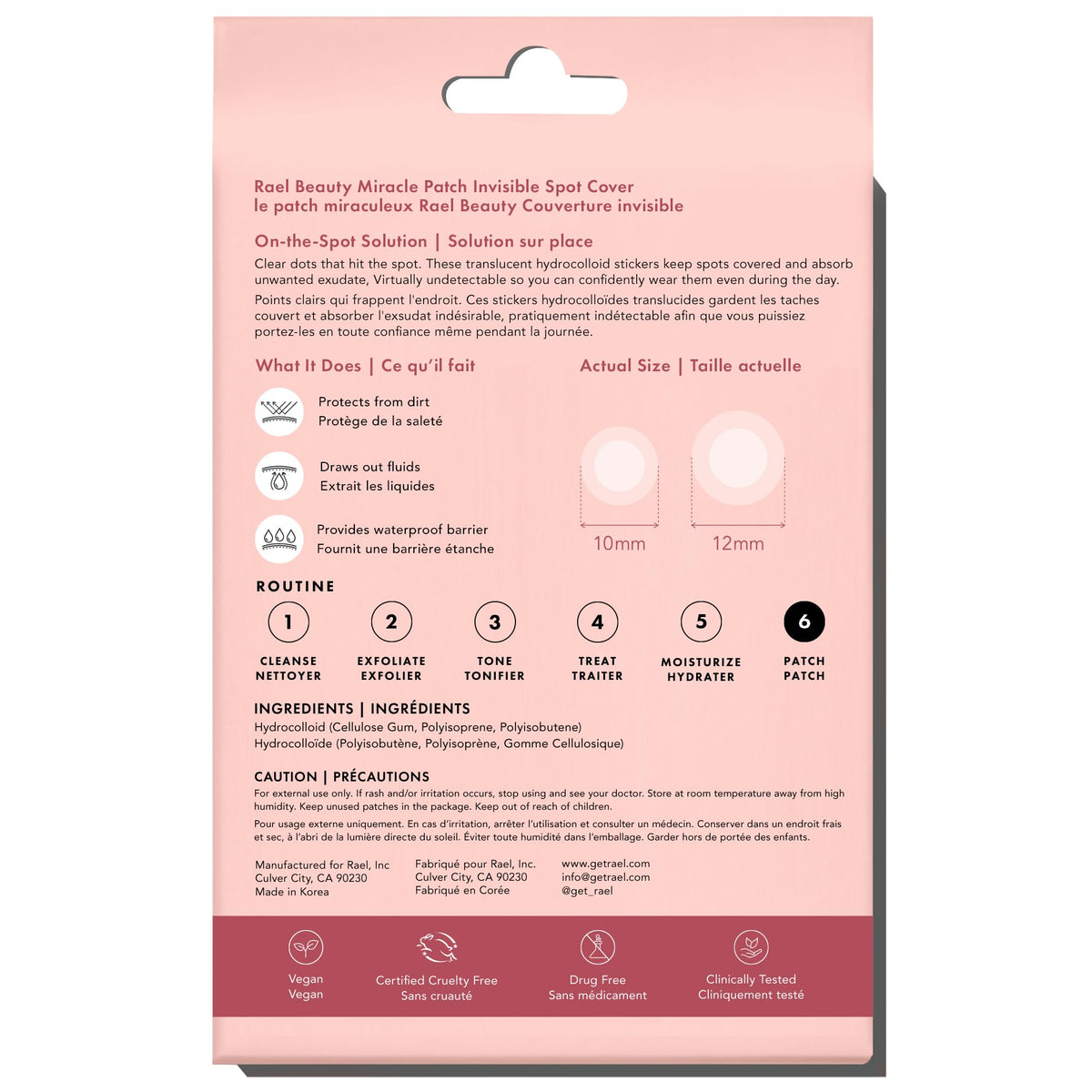 Rael Pimple Patches, Miracle Invisible Spot Cover - Hydrocolloid Acne Pimple Patch - FENGGESTORE20
