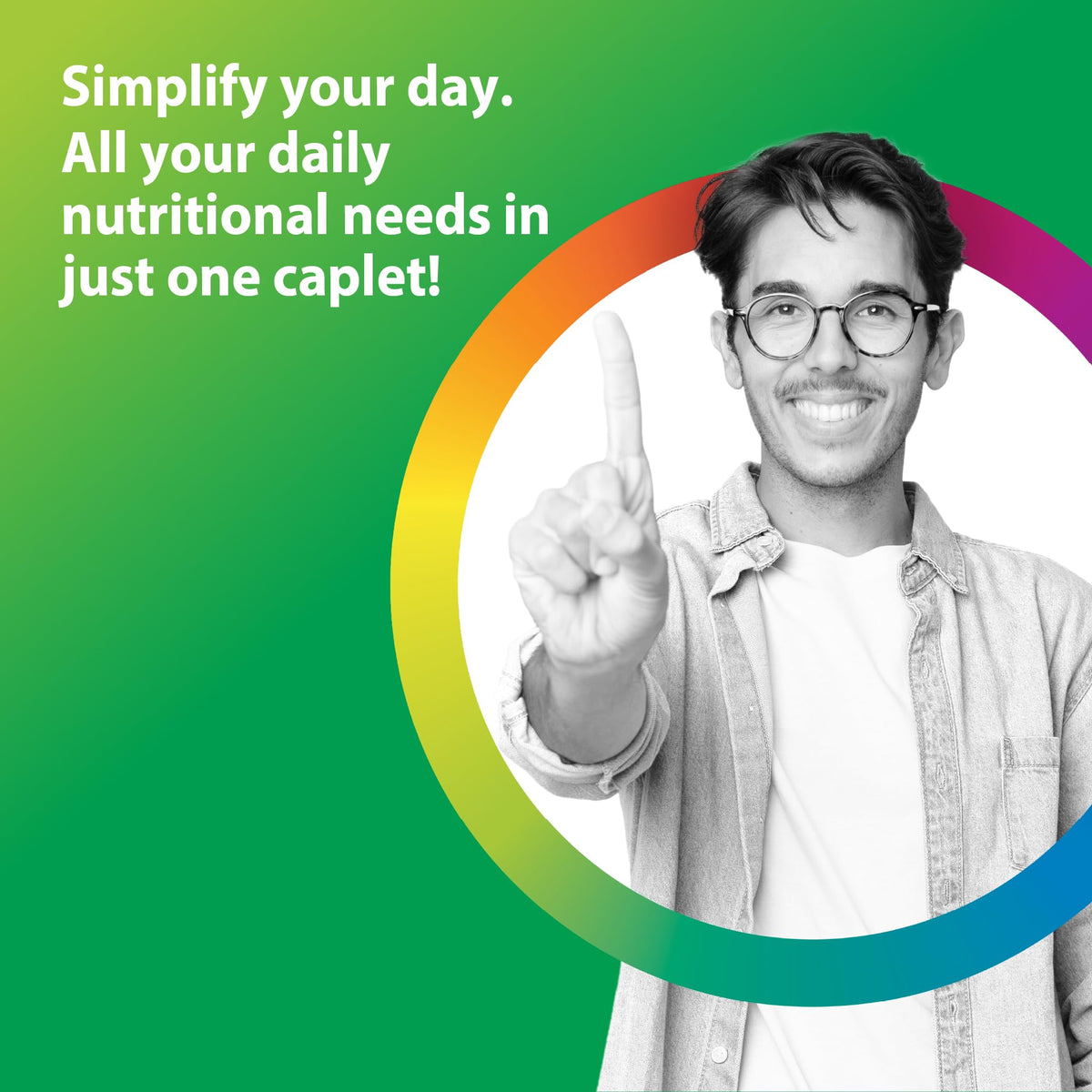 Rainbow Light Mens Multivitamin One + | 150 Caplets | Supports Cellular Energy & Immune Health | with Vitamins C, D, and Zinc | Real Food Nutrients - FENGGESTORE20