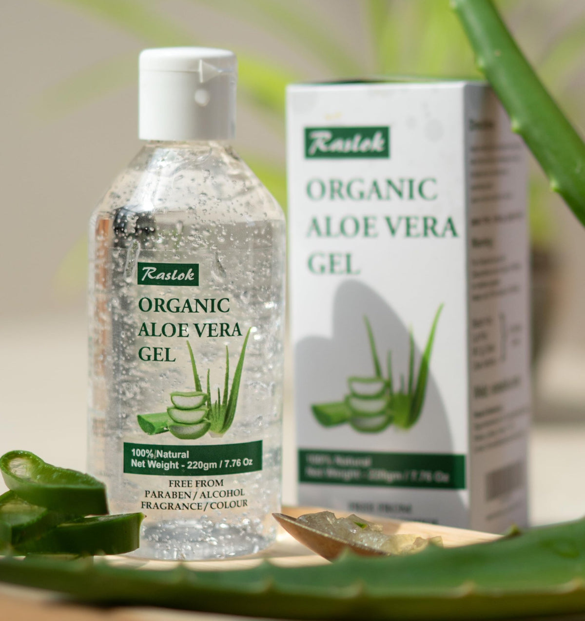 Raslok Aloe Vera Gel | 99% Pure Natural Aloe Gel For Moisturizing Face Skin & Hair Care,Durable Moisturizing Hydrating Soothing, Non-Sticky (7.7 OZ) - FENGGESTORE20