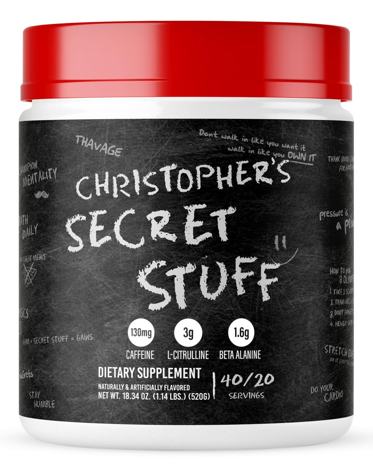 RAW Christopher's Secret Stuff Pre Workout Powder, Thavage (Tastes Like Winning) - Chris Bumstead CBUM Preworkout Supplement for Men & Women - Working Out, Hydration & Energy - 40 Servings - FENGGESTORE20