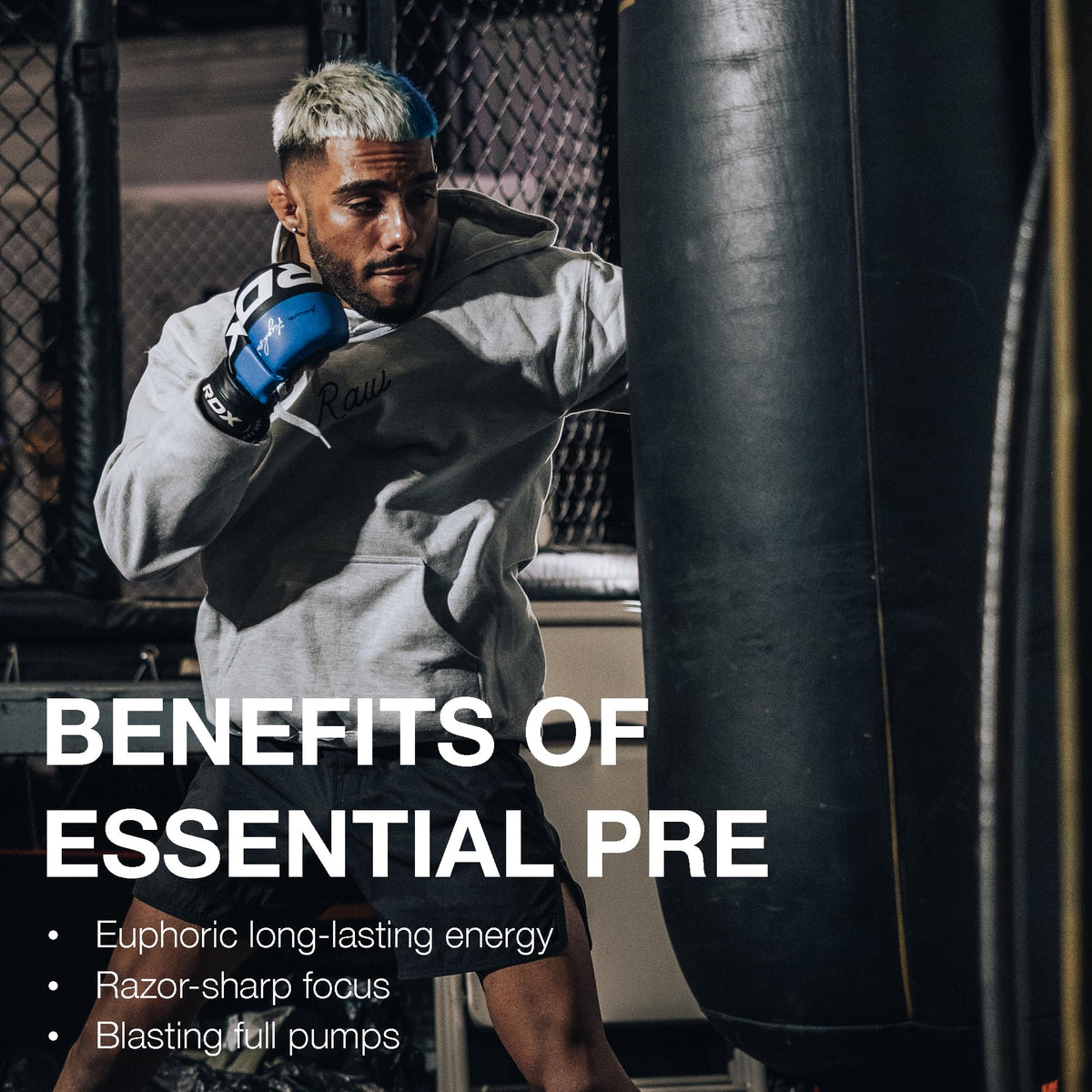 RAW Essential Pre-Workout Powder (Champion Mentality) - Chris Bumstead Sports Nutrition Supplement for Men & Women - Preworkout Energy Powder with Caffein - FENGGESTORE20