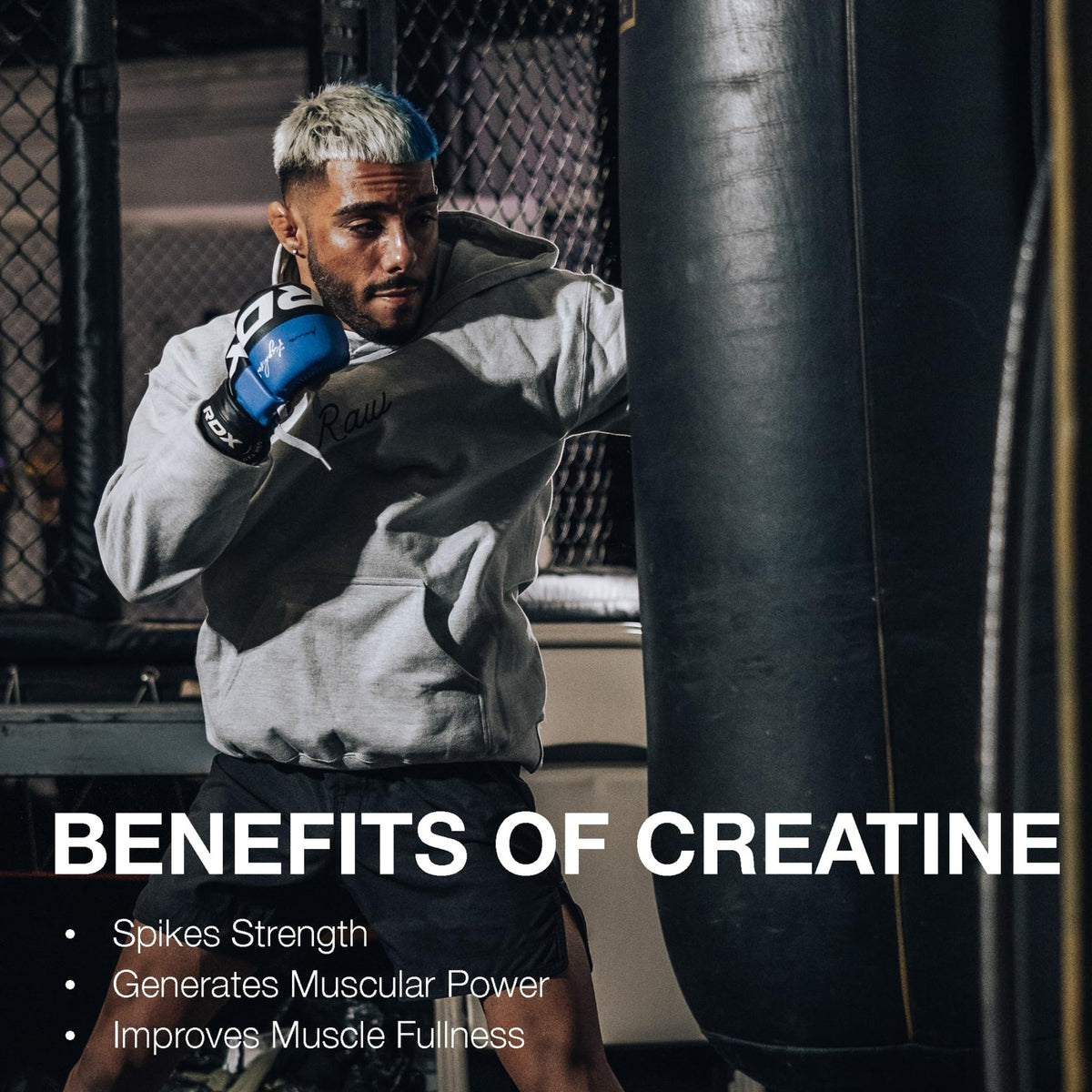 RAW Nutrition Creatine Monohydrate Powder, Blue Raspberry (30 Servings) - Micronized Creatine Monohydrate Supplement for Workout Performance, Build Muscle & Strength - FENGGESTORE20