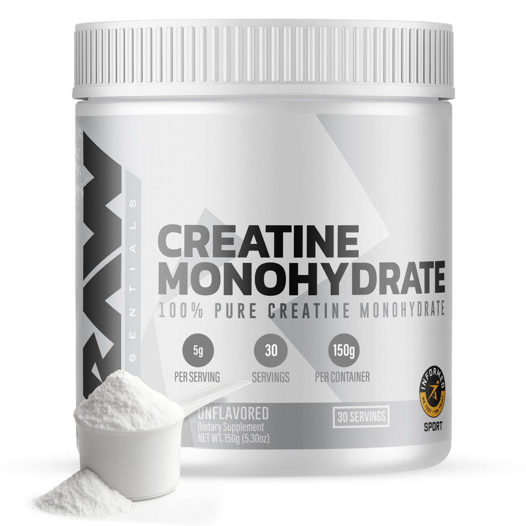 RAW Nutrition Creatine Monohydrate Powder, Unflavored (30 Servings) - Micronized Creatine Monohydrate Supplement for Workout Performance, Build Muscle & Strength - FENGGESTORE20