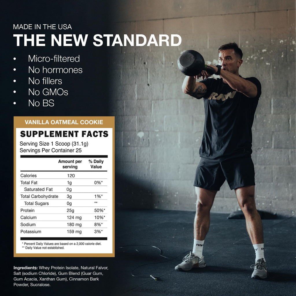 RAW Whey Isolate Protein Powder, Vanilla Oatmeal Cookie (CBUM Itholate Protein) - 100% Grass-Fed Sports Nutrition for Muscle Growth & Recovery - Low-Fat, Low Carb - FENGGESTORE20