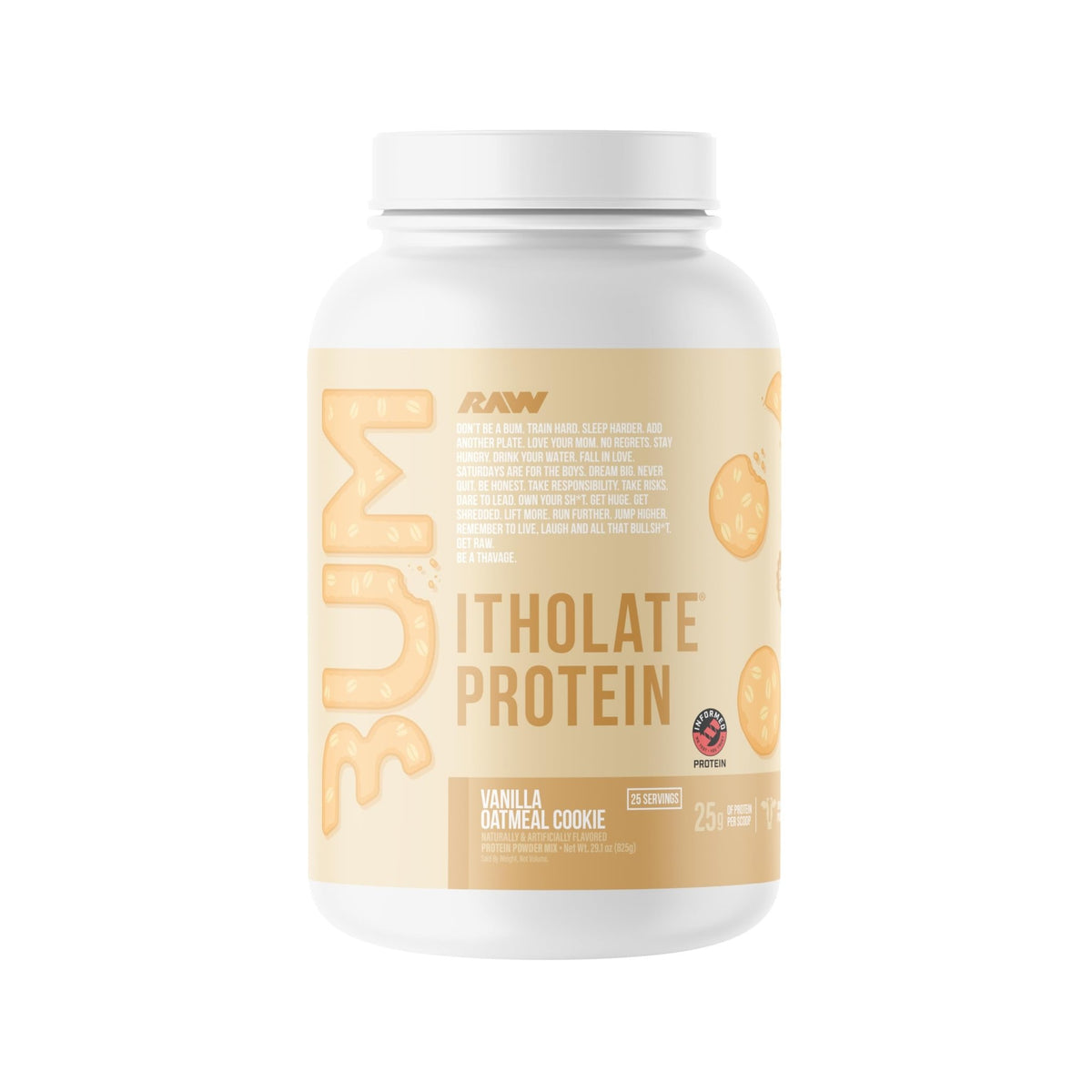 RAW Whey Isolate Protein Powder, Vanilla Oatmeal Cookie (CBUM Itholate Protein) - 100% Grass-Fed Sports Nutrition for Muscle Growth & Recovery - Low-Fat, Low Carb - FENGGESTORE20