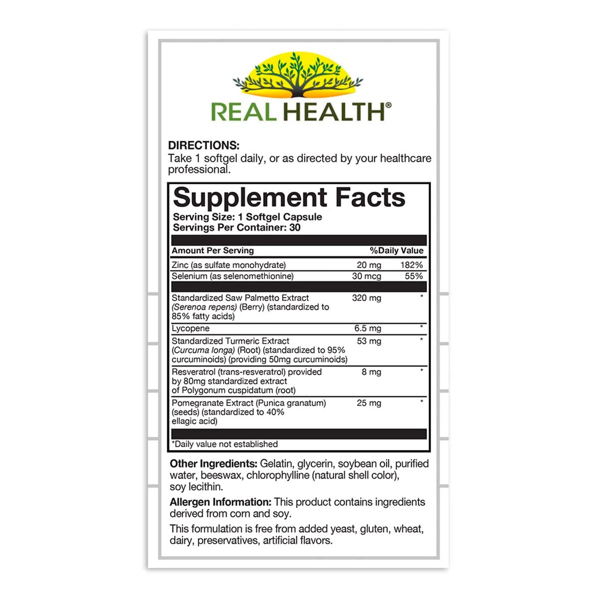 Real Health The Prostate Formula - Prostate Health Supplements for Men, Saw Palmetto Formula for Healthy Bladder and Urinary Support, - FENGGESTORE20
