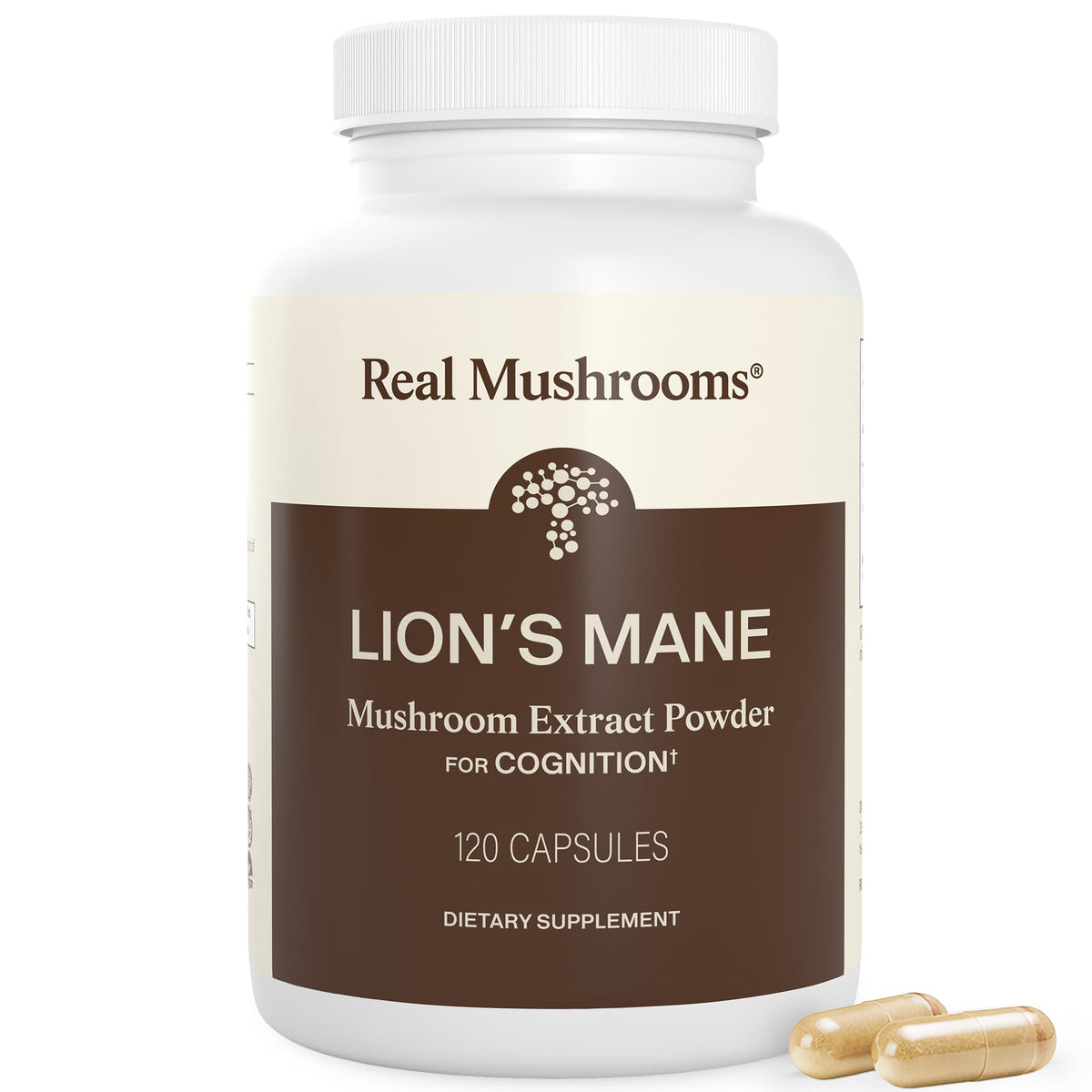 Real Mushrooms Lions Mane Mushroom Cognition (120 Capsules) Lions Mane Mushroom Powder Extract Capsules - FENGGESTORE20