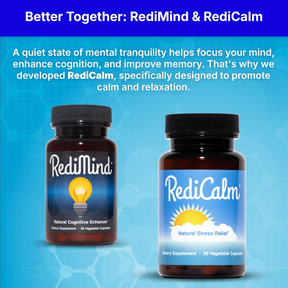 RediMind - Natural Cognitive Enhancement Supplement Capsule - Non-GMO, Vegan, Gluten-Free - FENGGESTORE20