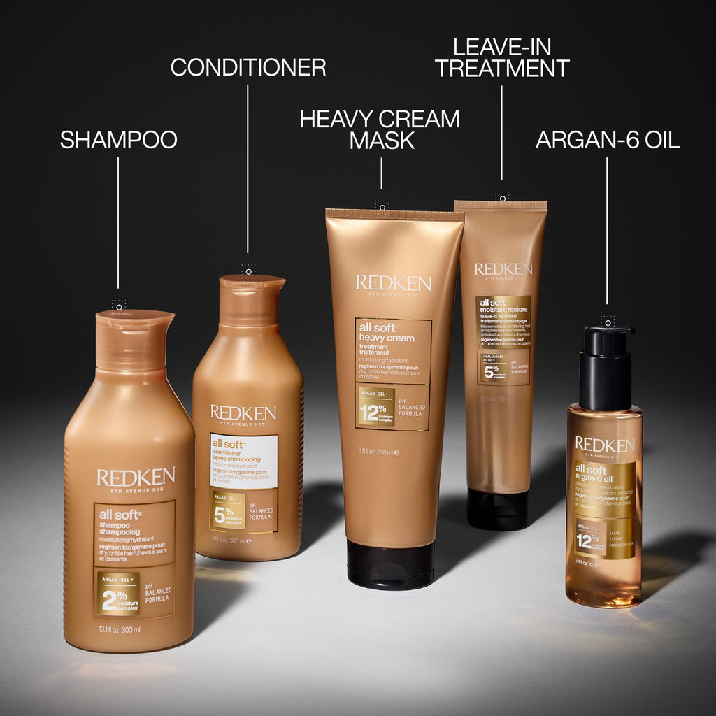 Redken All Soft Conditioner | For Dry, Brittle Hair | Moisturizes & Provides Intense Softness | With Argan Oil | 10.1 Fl Oz - FENGGESTORE20