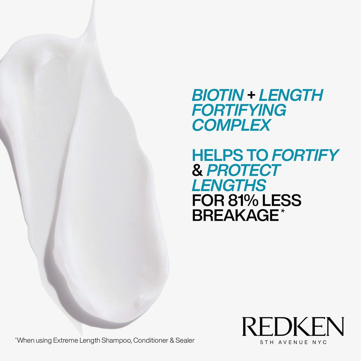 Redken Extreme Length Conditioner For Damaged Hair - Fortifies, Strengthens and Conditions Hair, Infused With Biotin & Castor Oil For Hair Growth, 10.1 Fl Oz - FENGGESTORE20