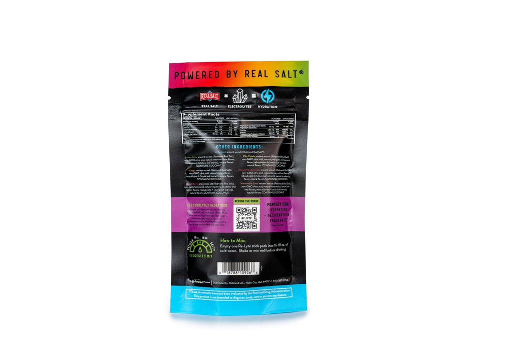 REDMOND Re-Lyte Hydration Electrolyte Powder Drink Mix Variety (7 Stick Packs) - FENGGESTORE20