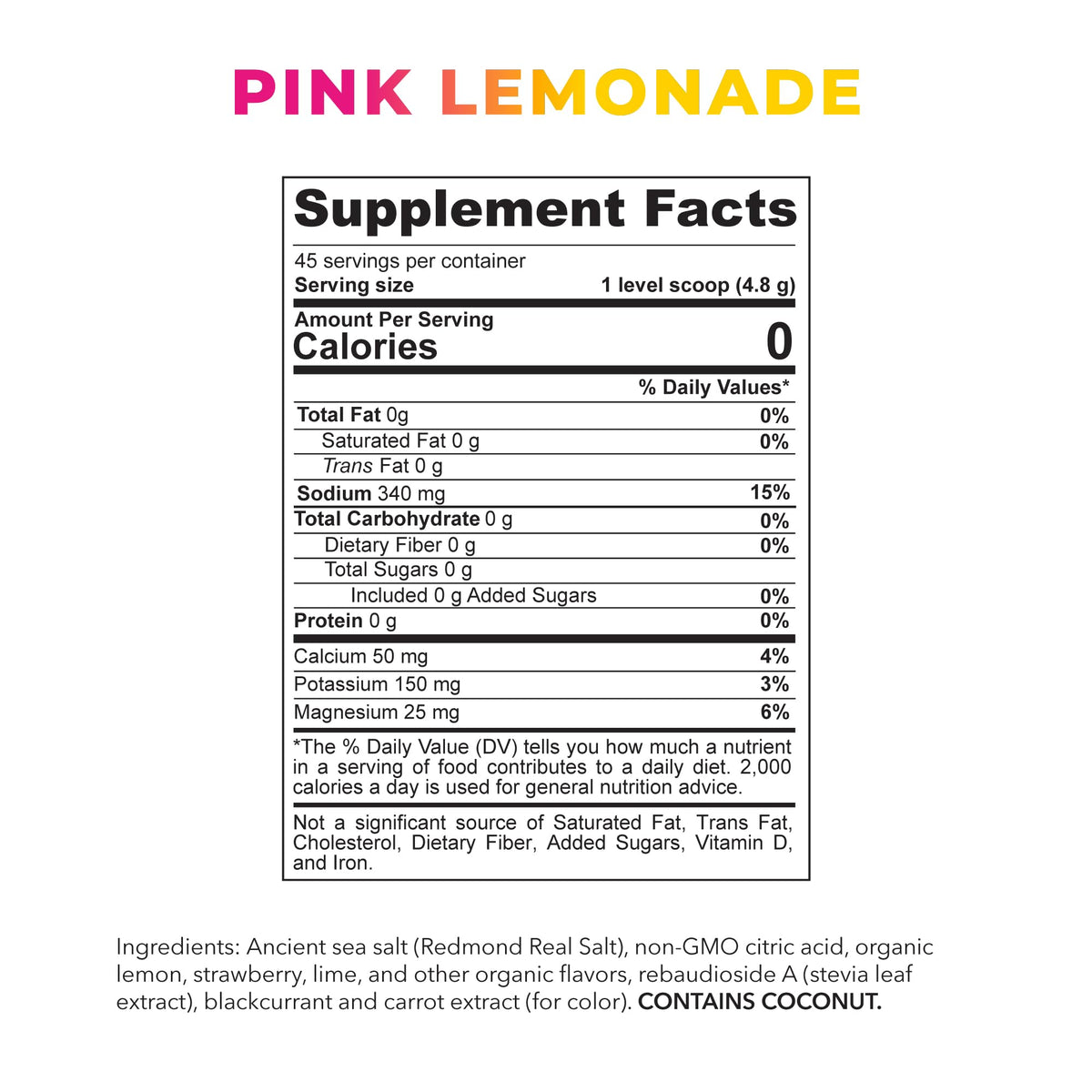 REDMOND Re-Lyte Kids Hydration Electrolyte Mix Powder, Pink Lemonade 7.62 oz - FENGGESTORE20