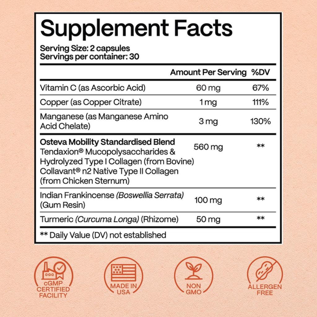 Rejuveen Osteva Joint Support Supplement for Women | High Potency Collagen, Turmeric, Boswellia | for Flexible Cartilage & Tendons, - FENGGESTORE20