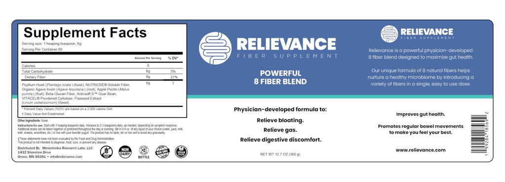 Relievance Fiber Supplement Two-Pack, Clean Formula - Bloating & Gas Relief Fiber Supplement – 8-Fiber Blend for Digestive Health, Doctor Developed, - FENGGESTORE20