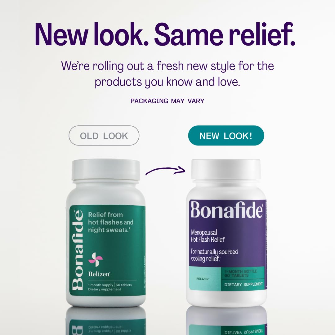 Relizen by Bonafide. Relief from Menopausal Hot Flashes & Night Sweats. — 1-Month Supply (60 Tablets) - FENGGESTORE20