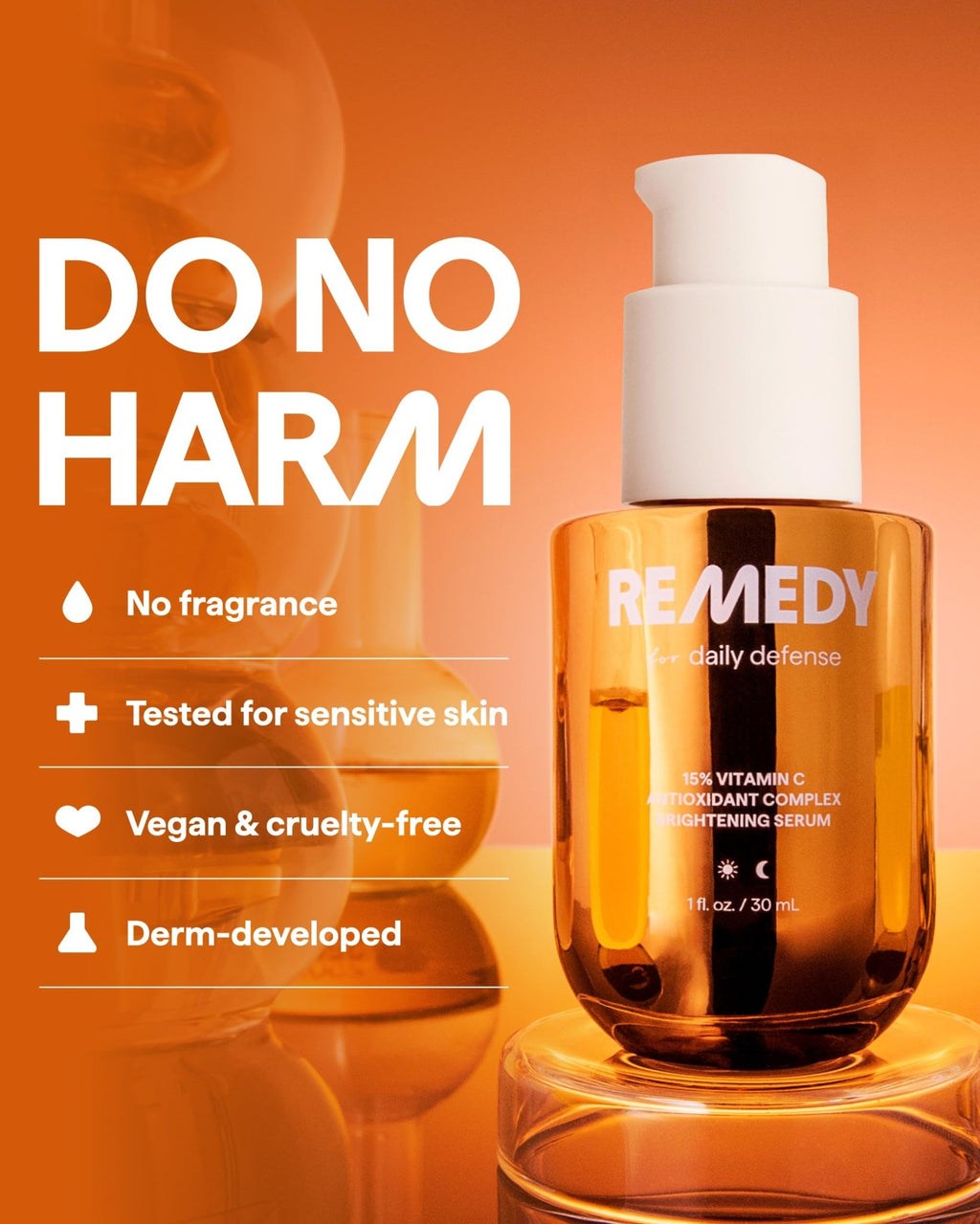 Remedy for Daily Defense | 15% Vitamin C Complex Brightening Serum | Stabilized Vitamin C with Next-Gen Antioxidants, Ferulic Acid, Ectoin - FENGGESTORE20