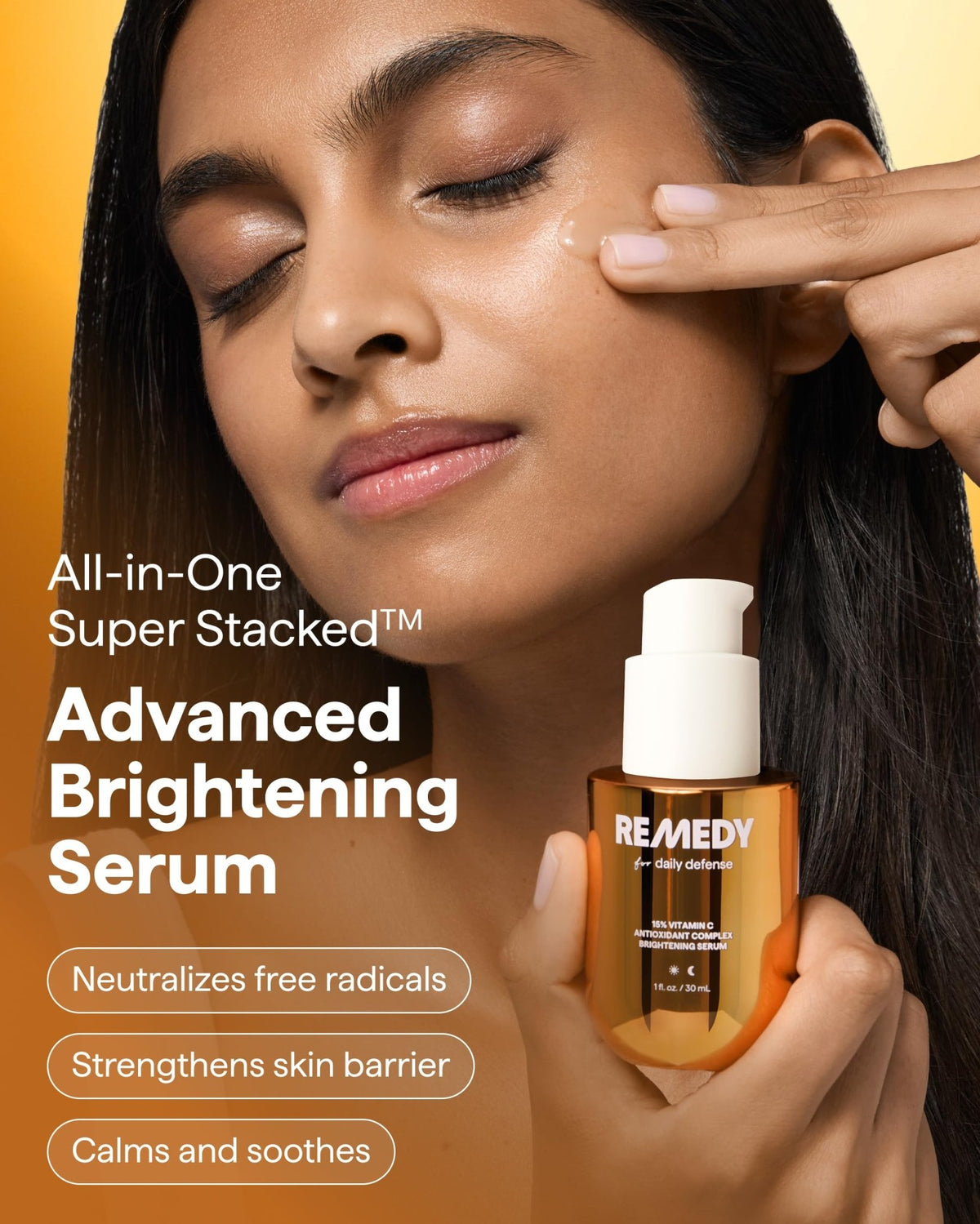 Remedy for Daily Defense | 15% Vitamin C Complex Brightening Serum | Stabilized Vitamin C with Next-Gen Antioxidants, Ferulic Acid, Ectoin - FENGGESTORE20