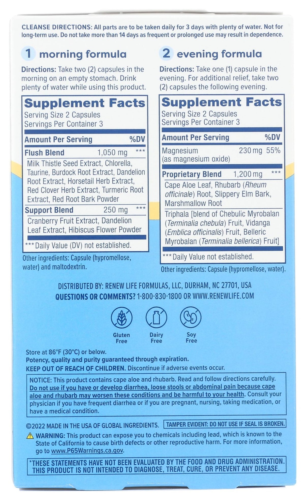 Renew Life 3-Day Cleanse Total Body Reset 2-Part Detox Cleanse Capsules, Digestive Wellness and Regularity, Herbal Blend with Magnesium and Cranberry, - FENGGESTORE20