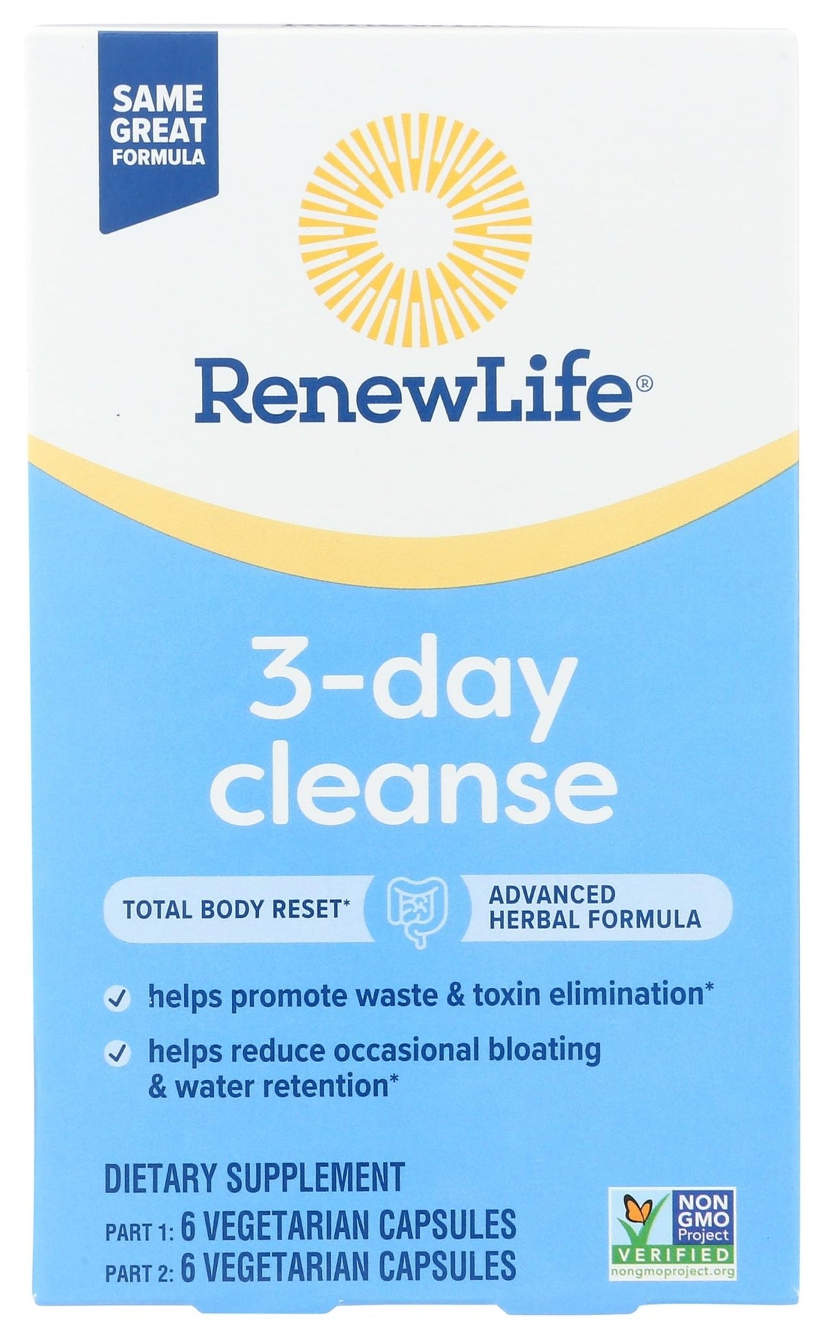 Renew Life 3-Day Cleanse Total Body Reset 2-Part Detox Cleanse Capsules, Digestive Wellness and Regularity, Herbal Blend with Magnesium and Cranberry, - FENGGESTORE20