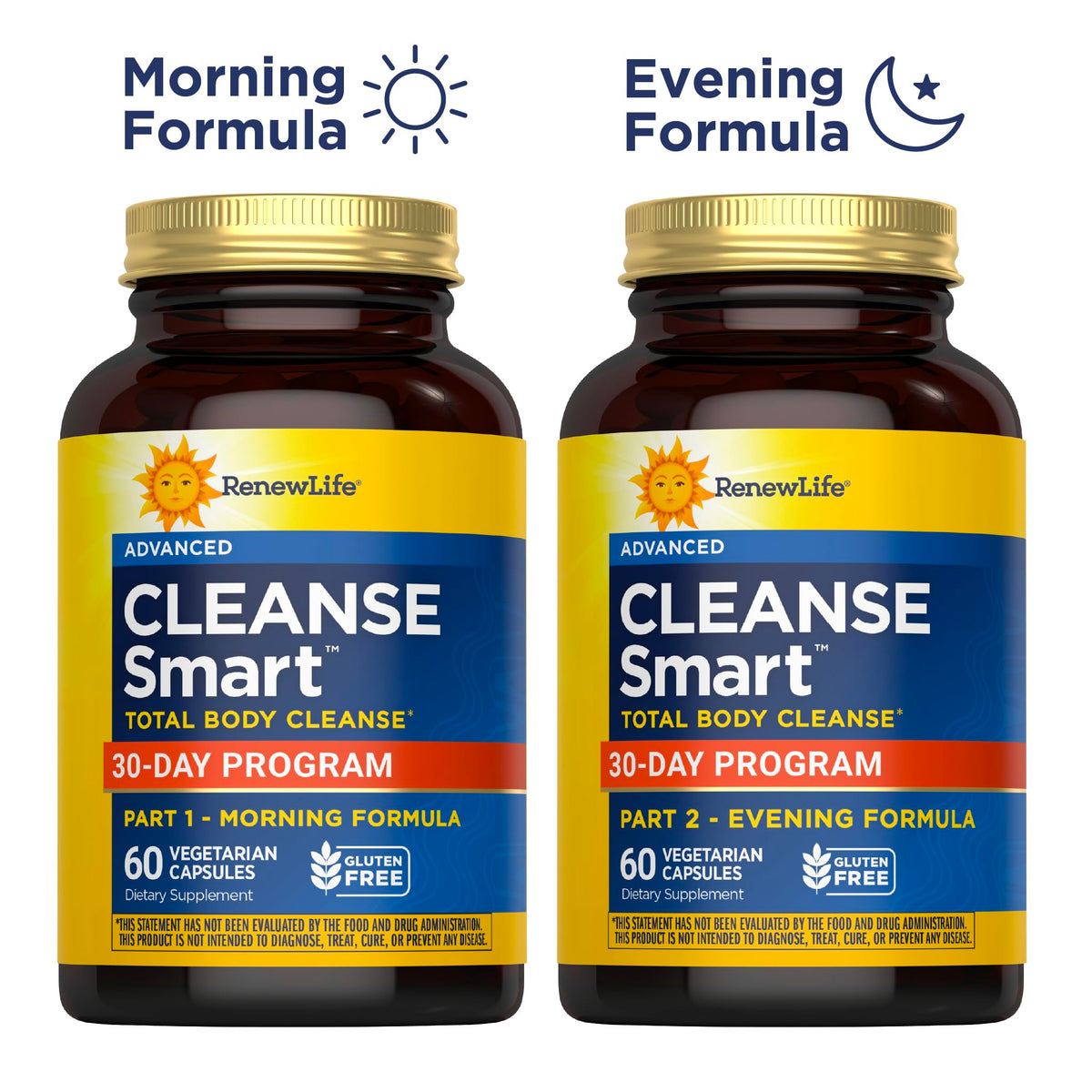 Renew Life Cleanse Smart Advanced Total Body Program, 2-Part Detox Cleanse Promotes Digestive Regularity and Supports Waste Elimination, Herbal Blend - FENGGESTORE20