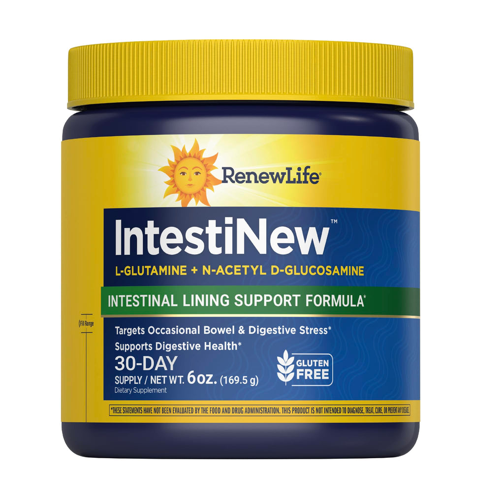 Renew Life IntestiNew Intestinal Lining Support Formula, Powder Supplement Supports Digestive Health, L-Glutamine - FENGGESTORE20