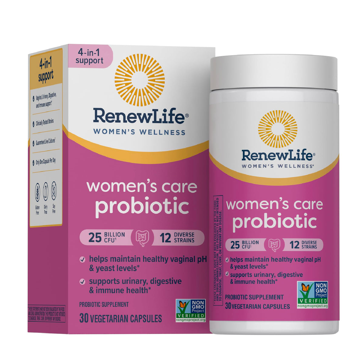 Renew Life Probiotics for Women, 25 Billion CFU Guaranteed, Probiotic Supplement for Digestive, Vaginal & Immune Health, Shelf Stable - FENGGESTORE20