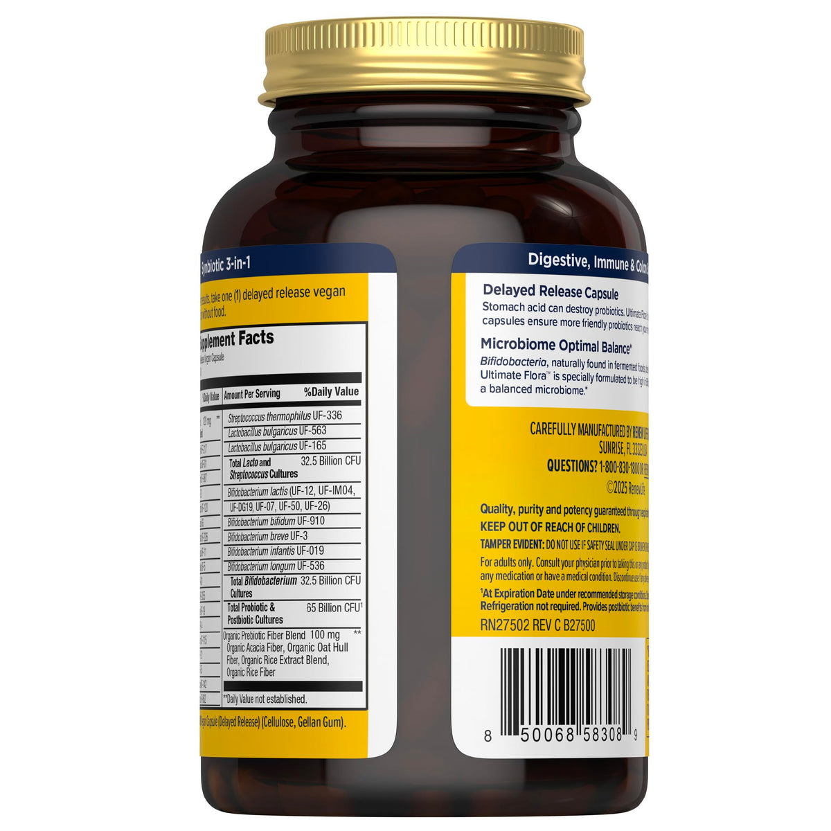 Renew Life Ultimate Flora Probiotics for Men 65 Billion CFU Delayed Release Vegan Capsules | Digestive Health | Immune Health | Dairy Free | 30 Count - FENGGESTORE20