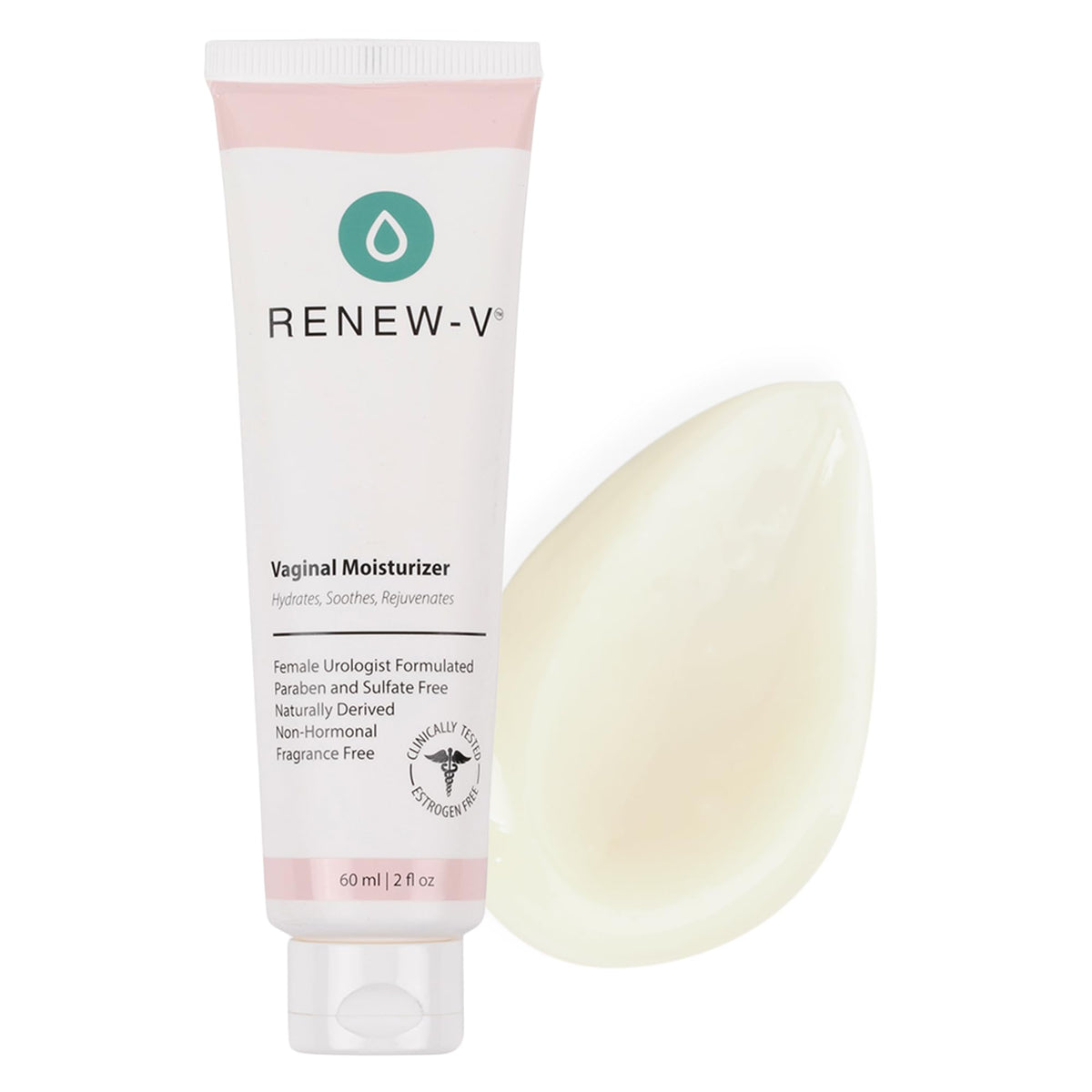 Renew-V Natural Vaginal Moisturizer For Dryness & Itching - Vulva Balm for Irritation Relief, Anti Itch & Women Menopause Support - Hormone Free, Unscented, Paraben-Free - Made in USA, 2 oz - FENGGESTORE20