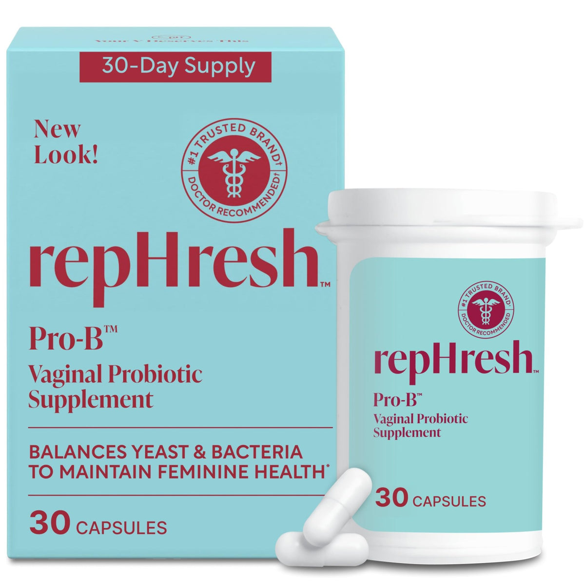 RepHresh Pro-B Women's Probiotic, Probiotic Supplement for Women, 30 Oral Capsules - FENGGESTORE20