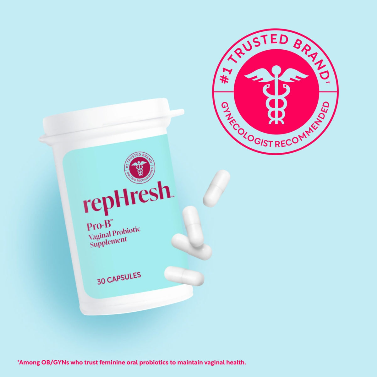 RepHresh Pro-B Women's Probiotic, Probiotic Supplement for Women, 30 Oral Capsules - FENGGESTORE20