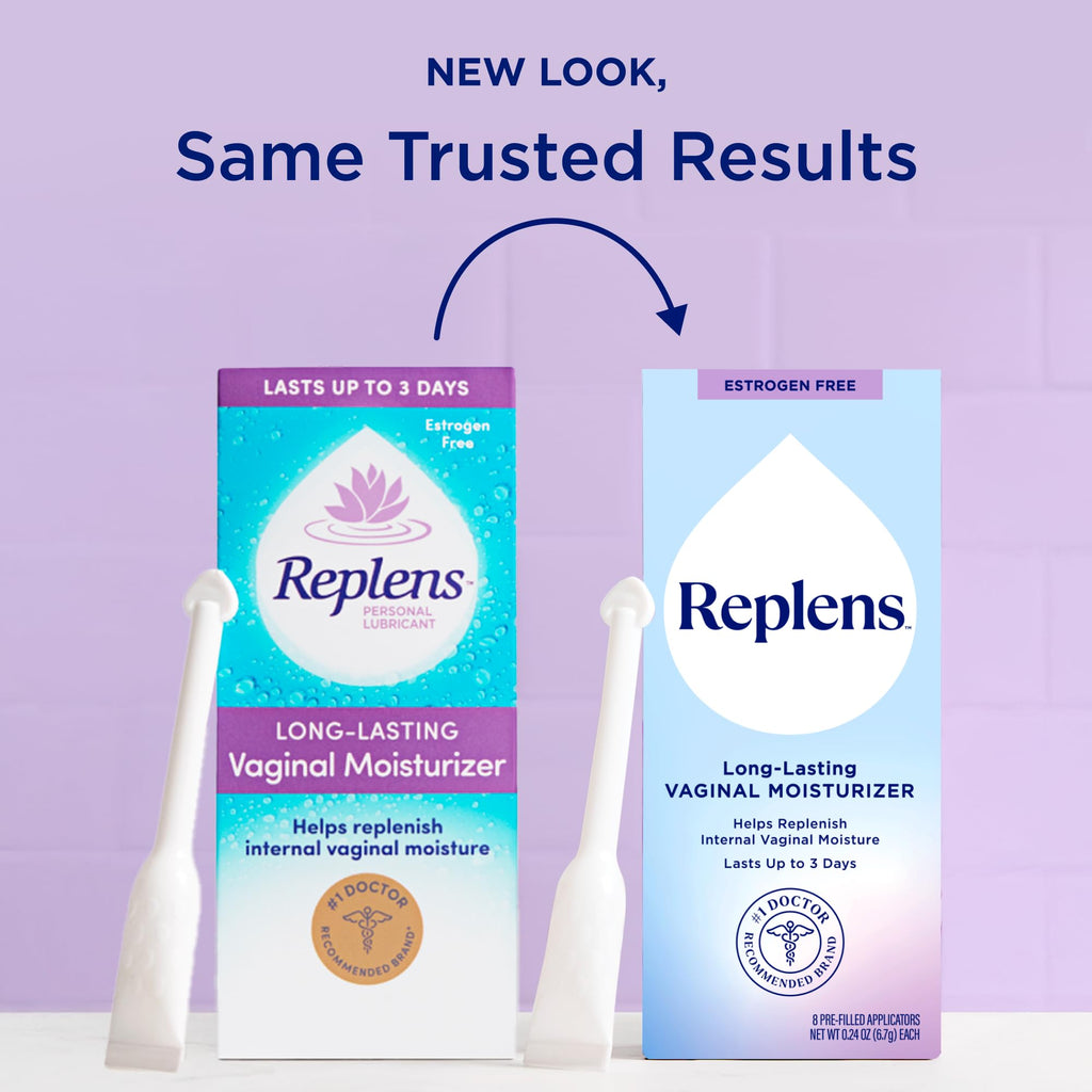 Replens Long Lasting Vaginal Moisturizer for Vaginal Dryness, Doctor Recommended & Estrogen-Free, 8 Pre-Filled Applicators - FENGGESTORE20