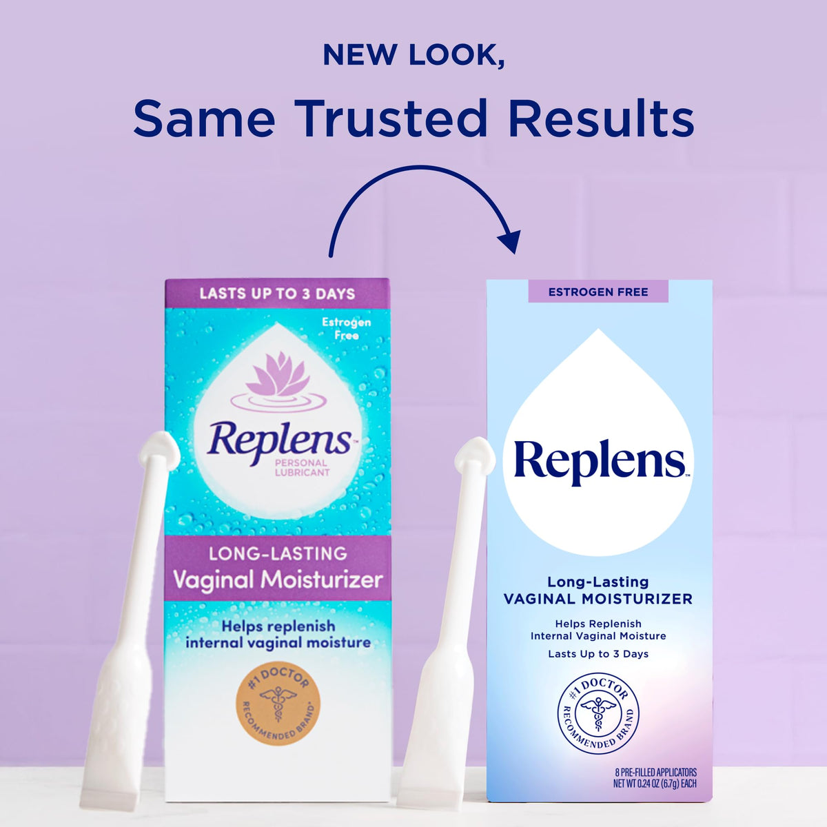 Replens Long Lasting Vaginal Moisturizer for Vaginal Dryness, Doctor Recommended & Estrogen-Free, 8 Pre-Filled Applicators - FENGGESTORE20