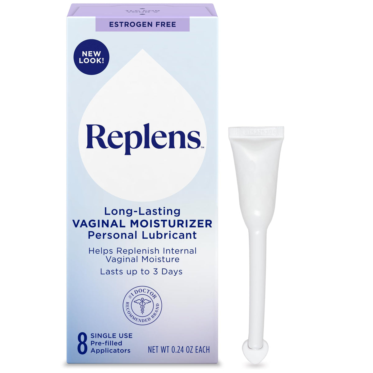 Replens Long Lasting Vaginal Moisturizer for Vaginal Dryness, Doctor Recommended & Estrogen-Free, 8 Pre-Filled Applicators - FENGGESTORE20