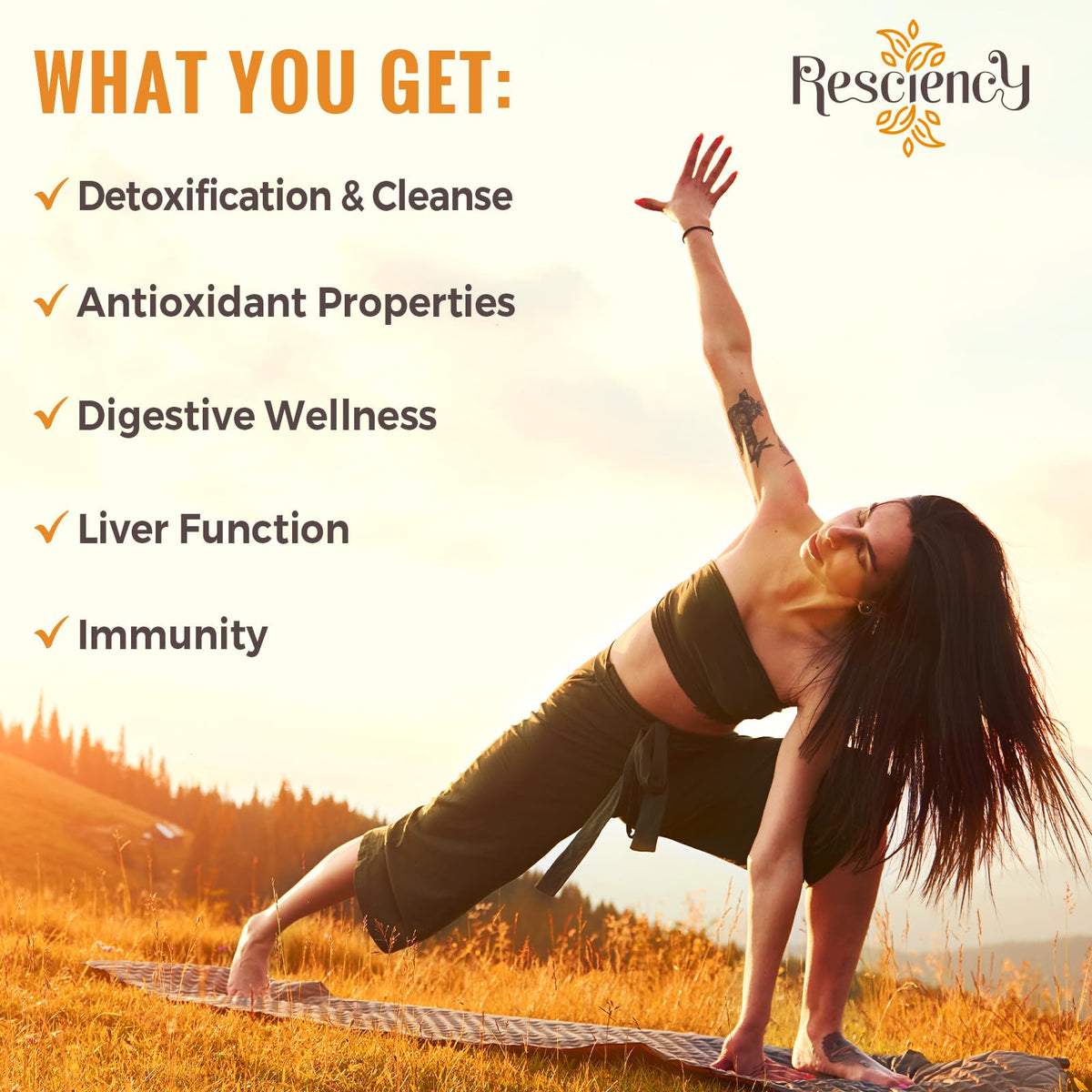 Resciency Detox Binder Supplement – Activated Charcoal, Zeolite, Bentonite Clay, Milk Thistle, Proprietary Blends - Liver & Gut, Max Absorption, 90 Vegan Capsules - FENGGESTORE20