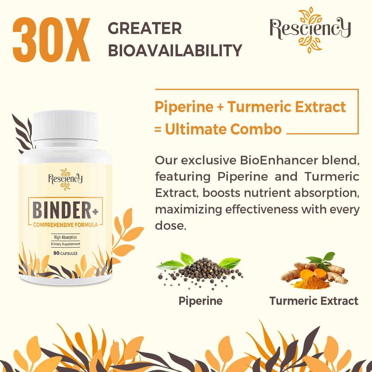 Resciency Detox Binder Supplement – Activated Charcoal, Zeolite, Bentonite Clay, Milk Thistle, Proprietary Blends - Liver & Gut, Max Absorption, 90 Vegan Capsules - FENGGESTORE20