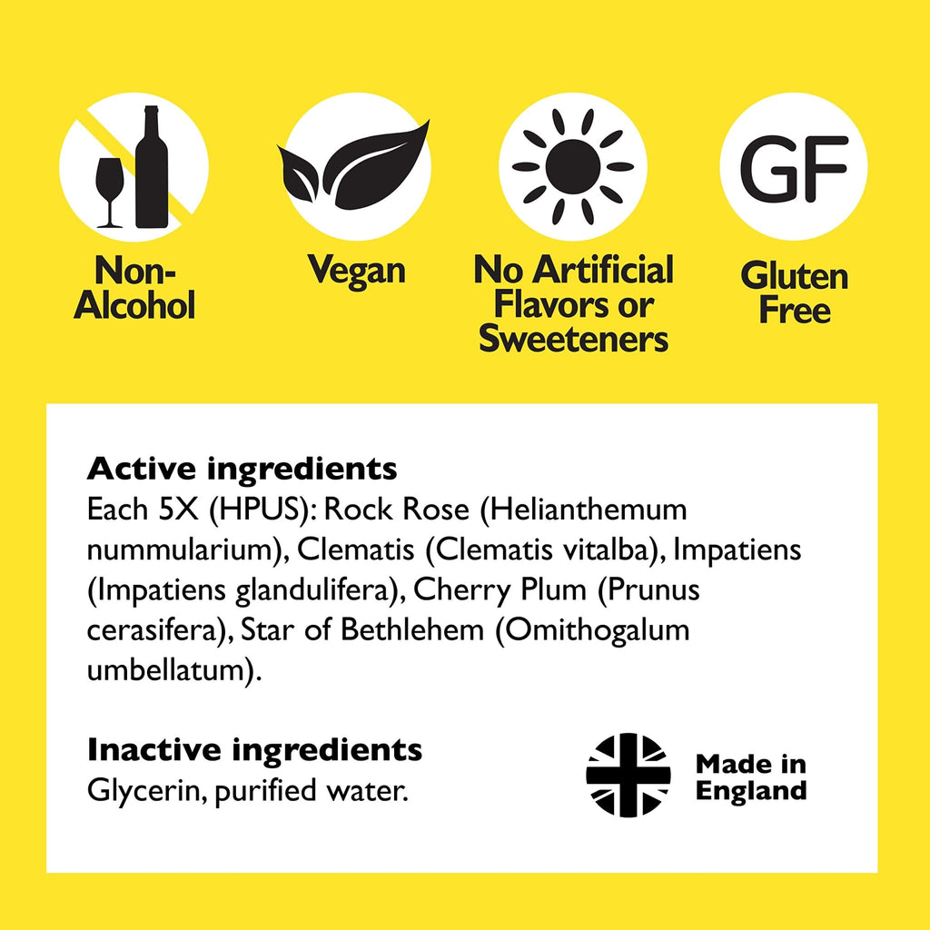 RESCUE Bach Remedy Dropper 20mL, Natural Stress Relief, Homeopathic Flower Essence, Vegan, Gluten & Sugar-Free, Non-Habit Forming (Non-Alcohol Formula) - FENGGESTORE20