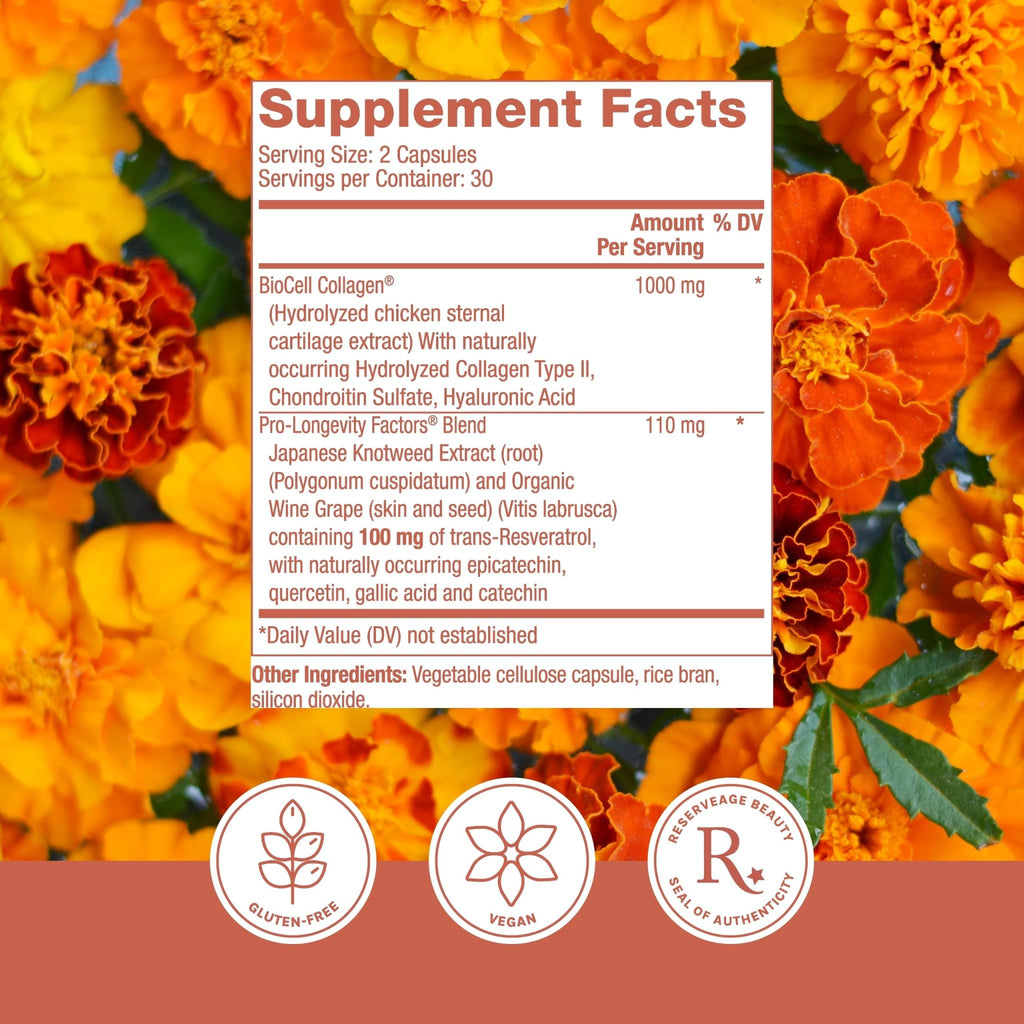 Reserveage Beauty Collagen Booster - Supplement for Skincare & Joint Health - Supports Healthy Collagen Production for Women - 60 Capsules (30 Servings) - FENGGESTORE20