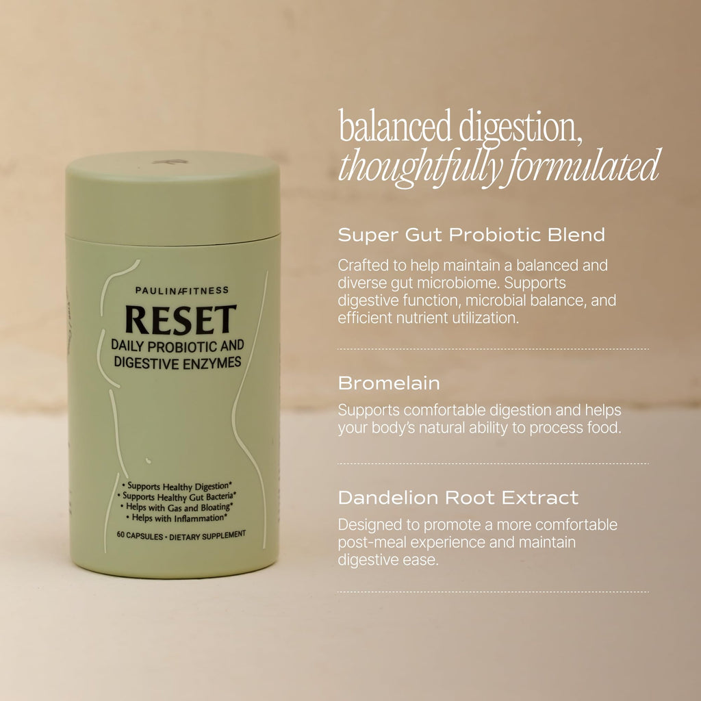 Reset Daily Probiotic + Prebiotic Plant Digestive Enzymes – Advanced Gut Reset for Women - FENGGESTORE20