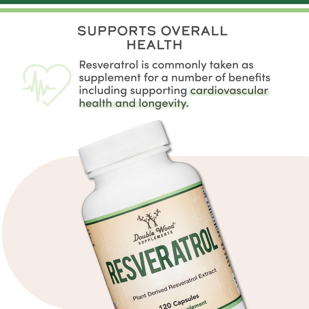 Resveratrol Supplement 500mg Per Serving, 120 Capsules (Resveratrol Polygonum Root Extract Providing 50% Trans Resveratrol) - FENGGESTORE20